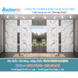 Vách Ngăn Di Động Ốp Kính Dán Decal Hoa Văn